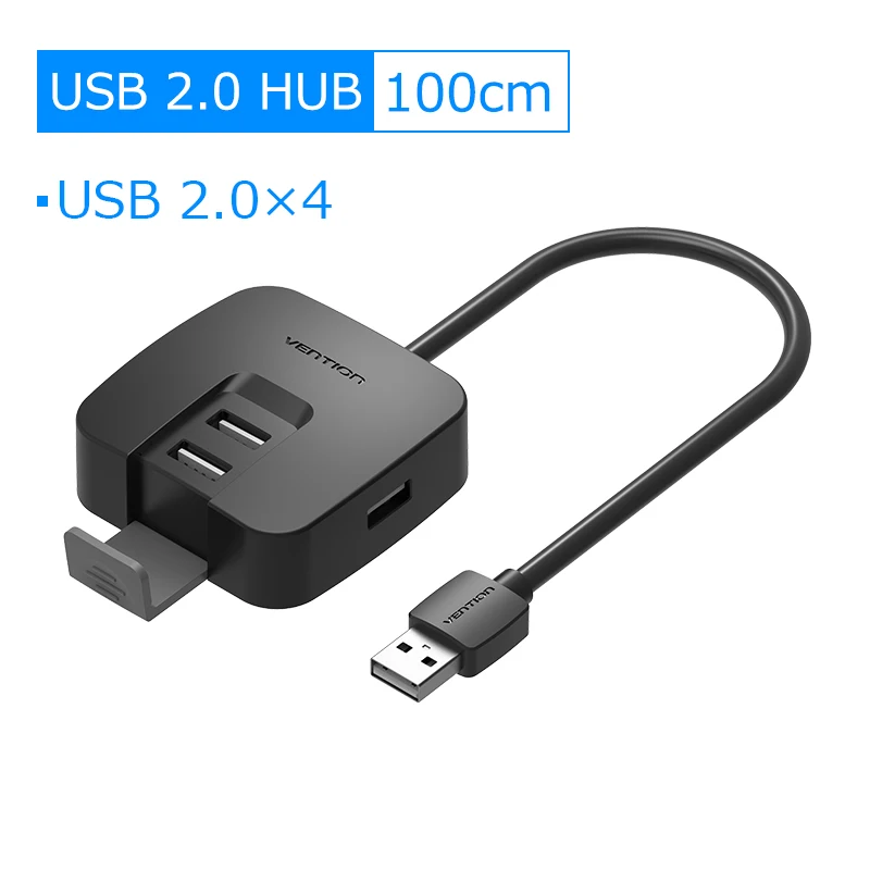 Vention 4 порта USB 3,0 концентратор с микро USB порт питания и держатель телефона USB разветвитель адаптер для карта для ноутбука ридер планшет концентратор USB 2,0 - Цвет: USB 2.0 HUB 100cm