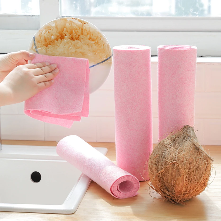 

Coconut Shell Towel Cleaning Cloth Cuttable Quick Dry Towels Strong Absorbent Cleaning Towel Kitchen Accessories