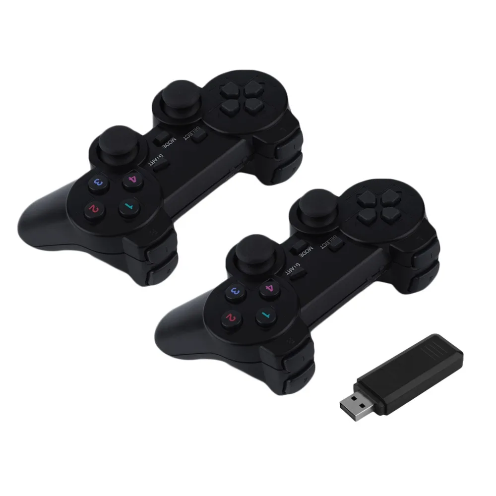 2 pcs H 1032 Portable 2 4G USB Wireless Dual Vibration Gamepad Controller Joystick For PC