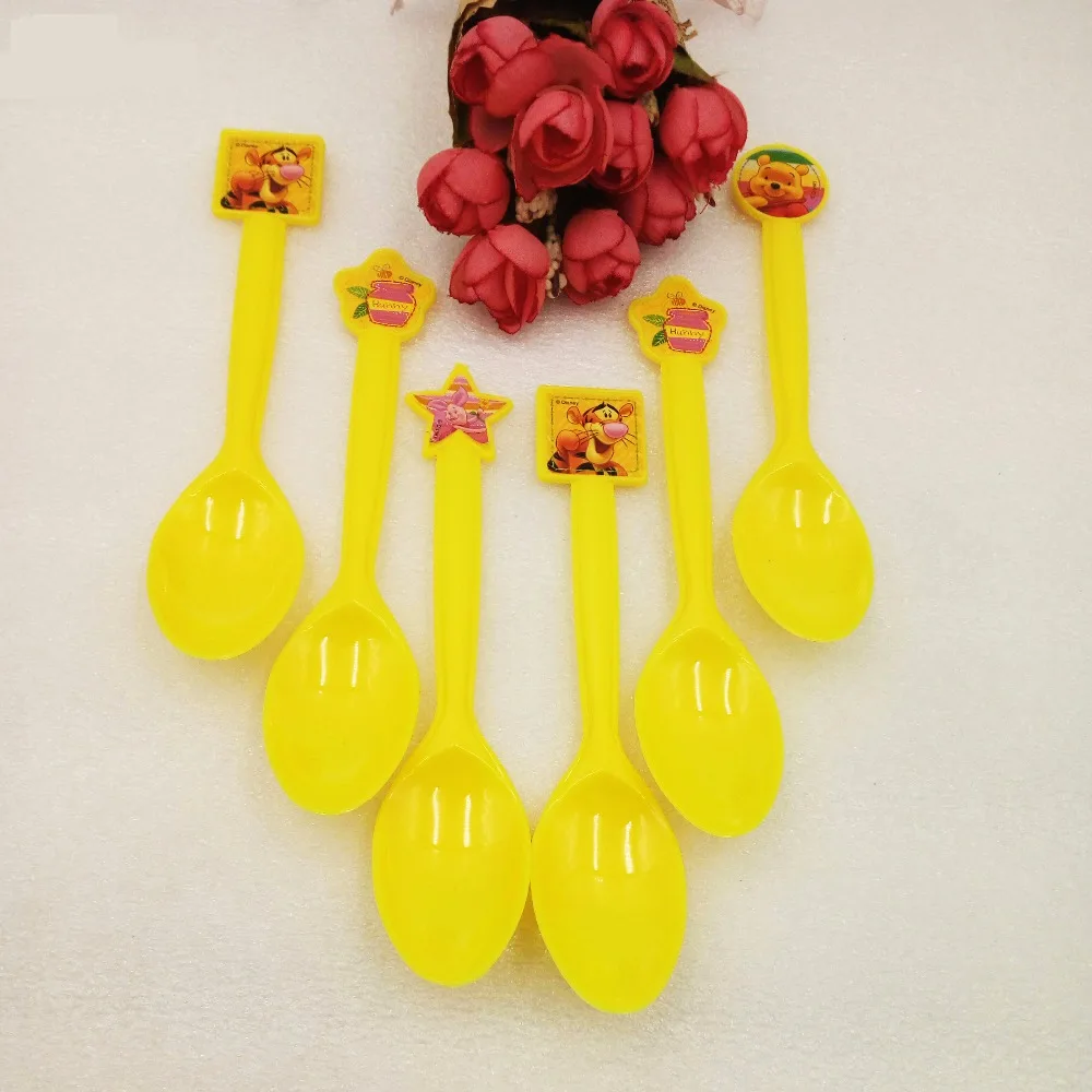 

Disney6pc/set Winnie the Pooh Cartoon Theme Birthday Party Spoons Birthday Party Supplies Decorating Baby Party Decoration