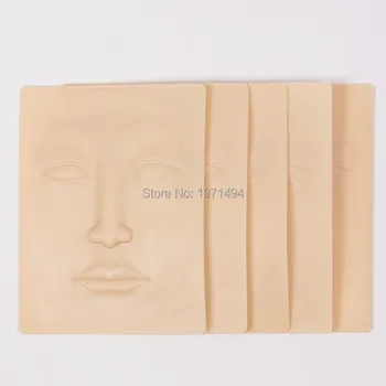 

Hot 10 pcs silica gel 3D face Practice Skin Permanent Makeup Soft Blank Lip Eyebrow Practice Skin Professional Tattoo Accessory