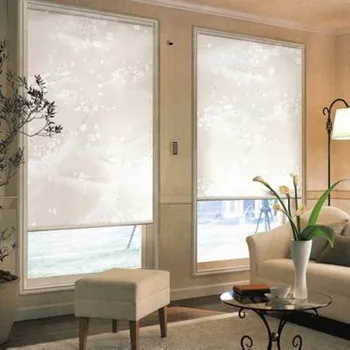 

Translucent SunScreen Roller Blinds in White 35% Polyester 65% PVC Window Curtain for Kitchen Balcony Custom Made Size