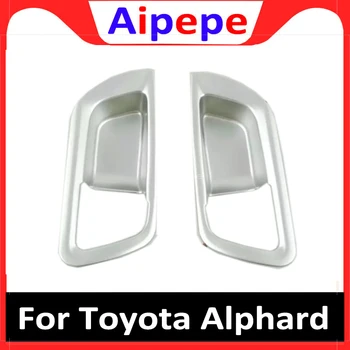 

ABS Matte Front Door Inner Handle Bowl Cover Trims Frame Decoration 2Pcs Fit For Toyota Alphard Vellfire 2016 2017 2018 2019