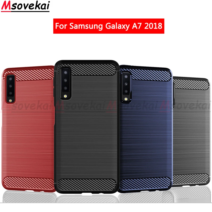 

Carbon Case for Samsung Galaxy A7 2018 Case Cover for Galaxy A7 2018 6.0 Inch Silicone Bumper Soft Case A7 2018 TPU Phone Shell