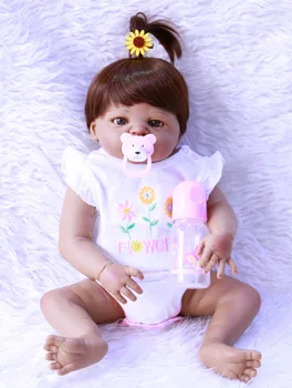 

23"/57cm reborn black skin full body Silicone high quality menina dolls best dolls birthday toy bebe alive bonecas presents