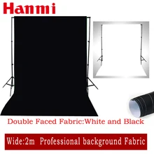 Hanmi двусторонний тканевый белый, черный ширина 2 м фото освещение студия хлопок хромакей экран Муслин Фон Ткань фон