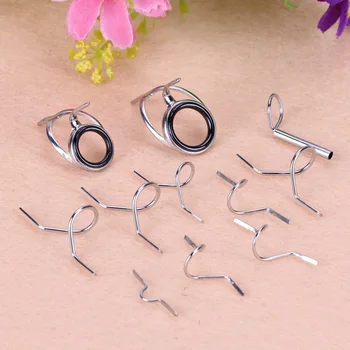 

1 set Fly Fishing Rod Guide Tip Fishing Pole Repair Kit Set DIY Eye Rings Stainless steel Frames Guide for 9ft 4 to 6wt rod