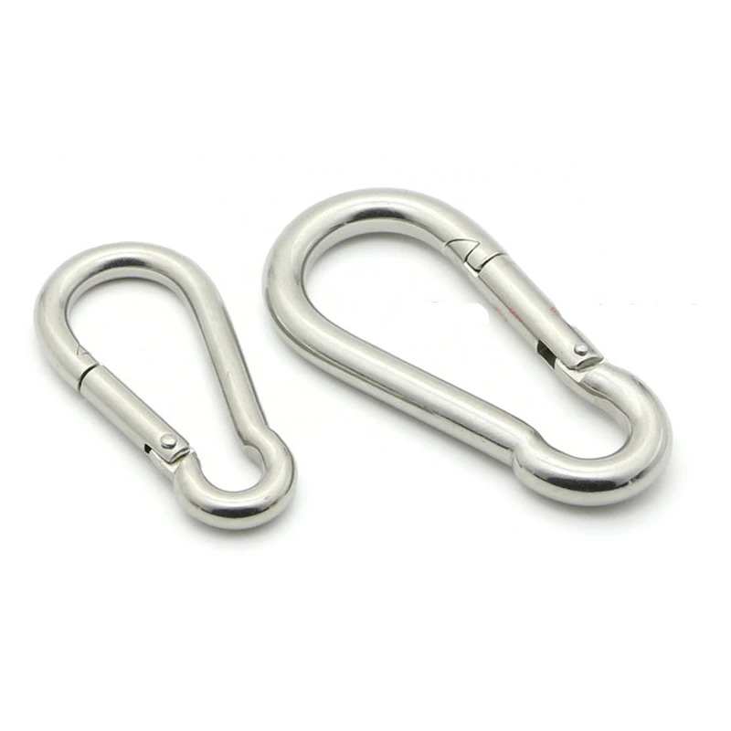 

1pc M4 M5 M6 M7 M8 M9 M10 G clamp Hooks Spring buckle Thread fastening insurance clasp Key chain 304 Stainless Steel for hanging