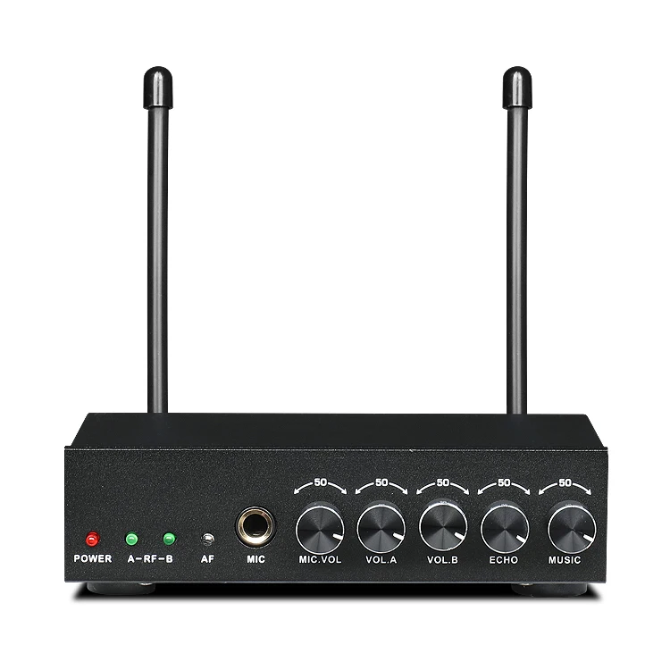 S-10 UHF Bluetooth Two Channel Wireless microphone Metal Receiver for Home Theater Audio Receiver D