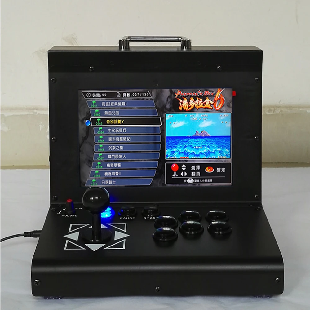

1300 game home arcade fighters small desktop double LCD joystick game console