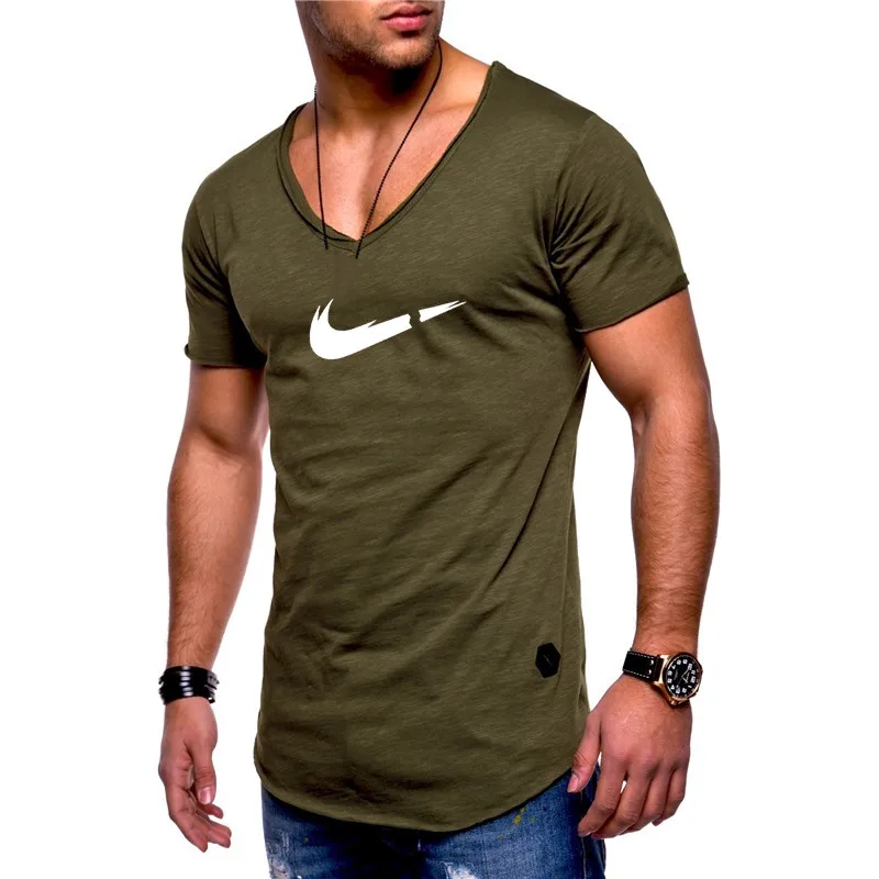 

Brand Slim Fit Fashion V-Neckt shirt 2019 new Fashion Tshirt printing Top Quality Tops
