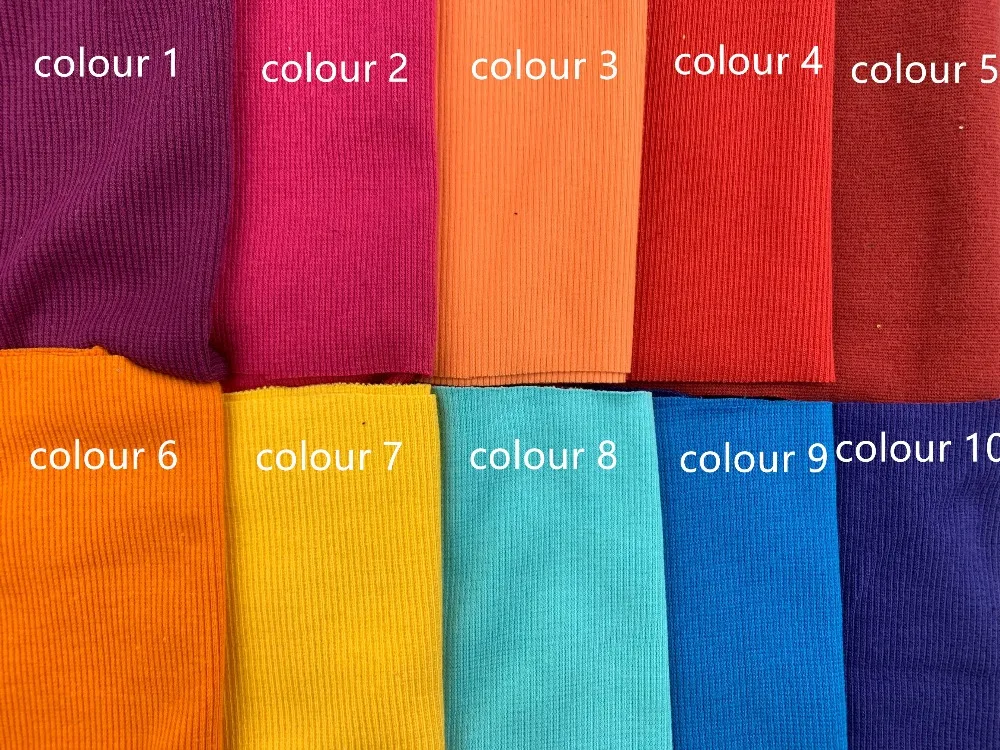 

2x2 13-15cm Cotton knitted rib Neckline cuff fabric stretchy cotton fabric for DIY sewing clothing making accessories fabric