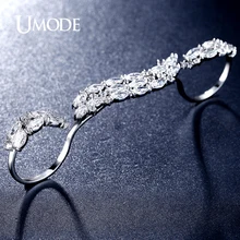 UMODE Brand New Rhodium plated Sparkling 0.25ct Marquise Cut CZ Four Finger Rings Women’s Exquisite Jewelry AUR0312