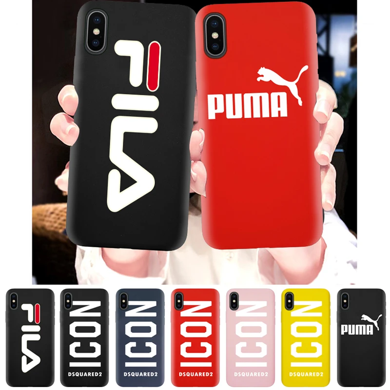 

Sport Phone Case For iPhone X Xs Max 8 7 6 Plus 6S 5S SE Silicone Cover Soft TPU Protective Back Smart Cases Black ICON Luxury