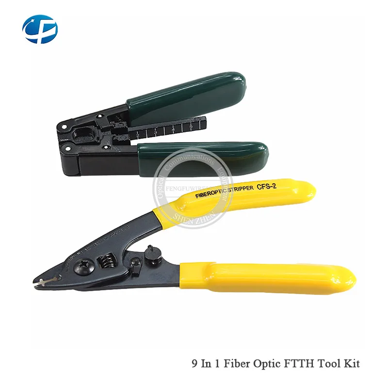 Оптическое волокно FTTH Tool Kit с 9 в 1 SKL-S1 пластик волокно Кливер оптический мощность метр 5 км Визуальный дефектоскоп пластик ручка