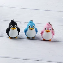 Милый светодиодный фонарик в форме пингвина из мультфильма со звуком, мини пластиковый фонарь, детская игрушка в подарок, детские игрушки в подарок