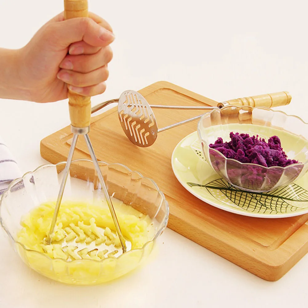 

Mashed potatoes Maker Stainless Steel Masher With Broad Mashing Plate For Smooth Fruit Vegetable puree Tools Press Crusher