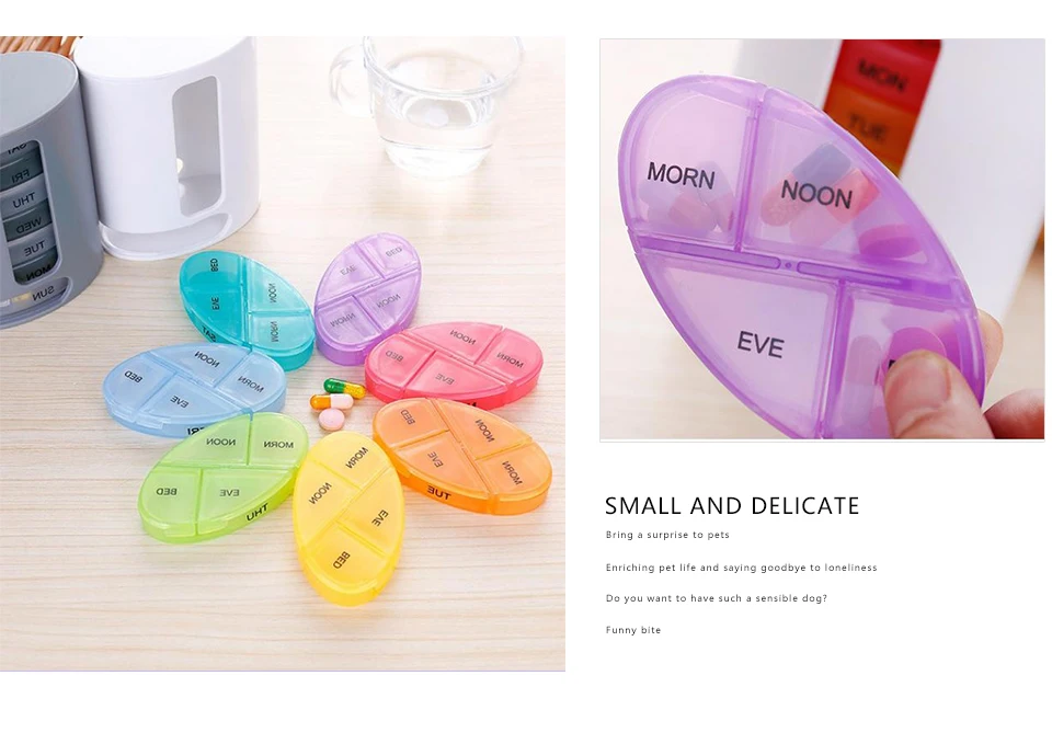 Portable Mini Pill Case Box Capsule Weekly Splitters OrganizerContainer For Tablets Compartment Transparent Plastic Storage Box (2)