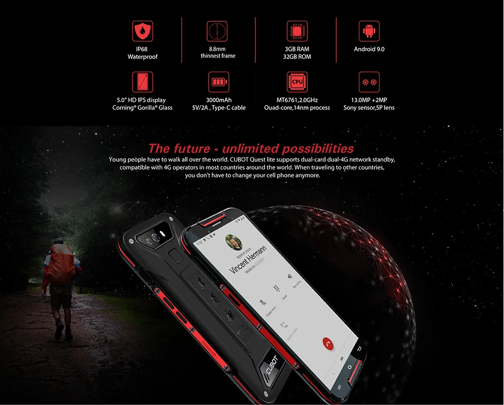 Cubot Quest Lite 5,0 ''IP68 Водонепроницаемый Лицо ID смартфон MT6761 четырехъядерный 3 ГБ + 32 Гб Две камеры 3000 мАч мобильные телефоны Cubot Quest Lite 5,0 ''IP68 Водонепроницаемый Лицо ID смартфон MT6761 четырехъядерный 3 ГБ + 32 Гб Две камеры 3000 мАч мобильные телефоны