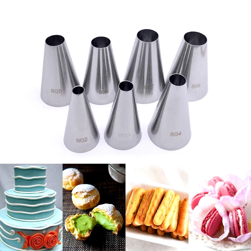 Round Tips Decorating Nozzle Seamless Icing Tube Pastry