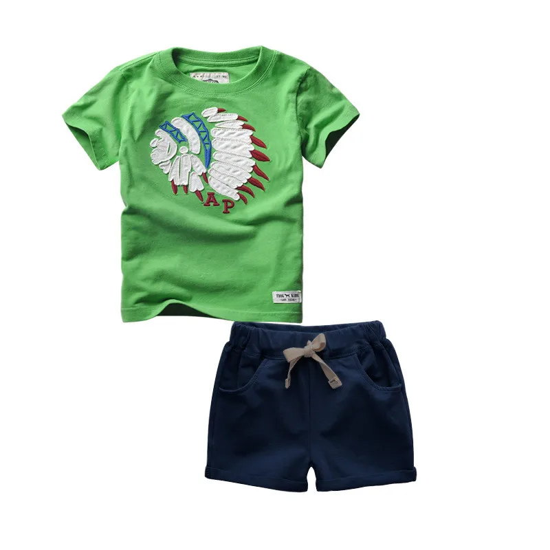 

2019 New Children Summer Clothing Sets Kids Boys Clothes Set Baby Boys Cotton T-Shirt+Pants Tracksuits Costumes for kids Roupa