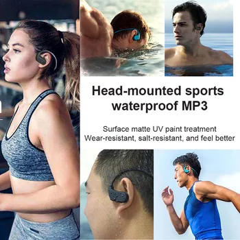 

IPX8 Waterproof Wearable MP3 Player MP3 Earphones for Running Swimming JR Deals