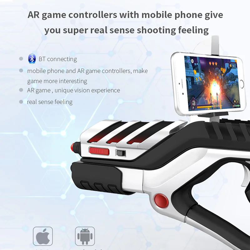 

free shipping New high quality game magic gun phone Bluetooth 4.4 handle enhanced reality shooting game AR gun