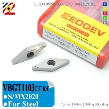 

EDGEV Cermet Carbide Inserts VBGT110302/04R VBGT1103002/4L S MX2020 CNC Boring Lathe Turning Tools For substitue S TN60