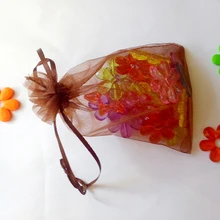 100 шт 25*35 см коричневая подарочная Сумка из органзы стенд для ювелирных украшений сумки мешок шнурок для браслета/ожерелья Мини мешок пряжи