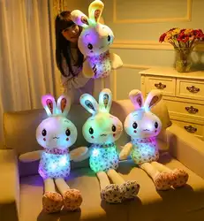 75 см 1.1 м с подсветкой светящиеся Игрушечные лошадки Свет музыки малыш плюшевый кролик кукла Рождество день рождения подруги Детский