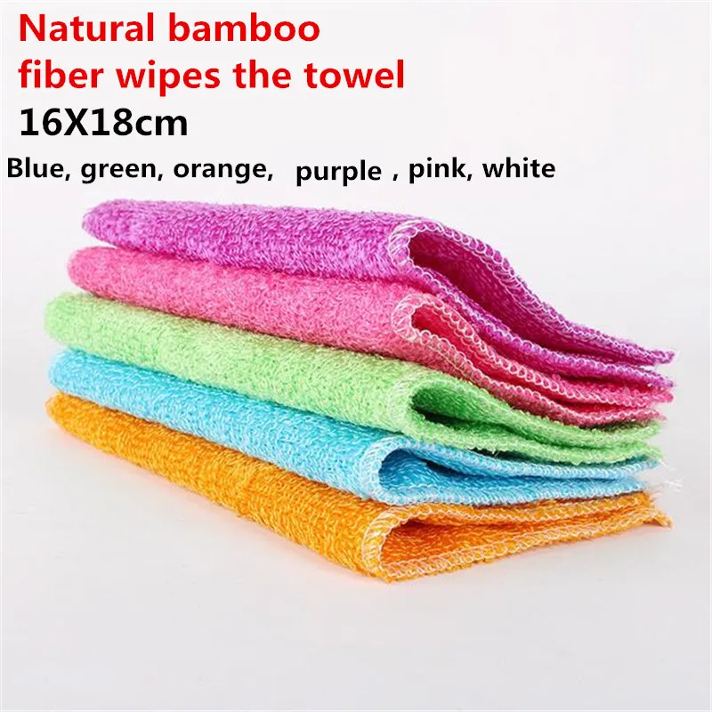 

5 PC Six Colors High Efficient Microfiber Anti Grease Dish Cloth Bamboo Fiber Washing Towel Magic Kitchen Cleaning Wiping Rag