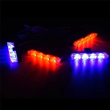4 шт. автомобиля 4LED красный и синий дистанционного Управление вспышки строба аварийного Предупреждение лампы