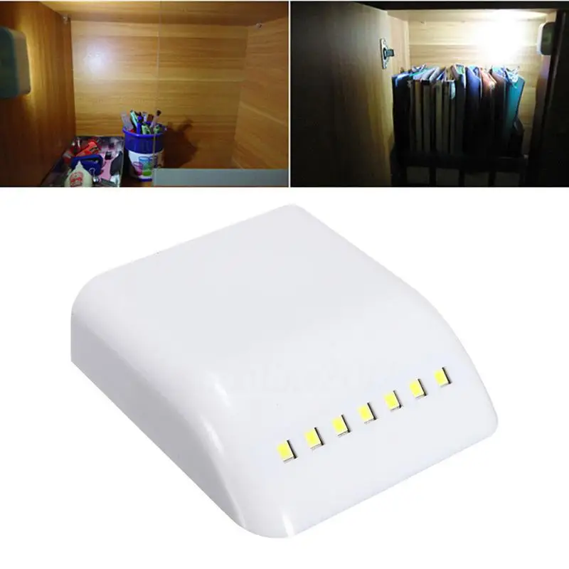 

12V Cabin Lamp Practical 7 LED Induction Intelligent Cabinet Wardrobe Battery Lights Door Auto-switch Sensor LED Cabinet Light