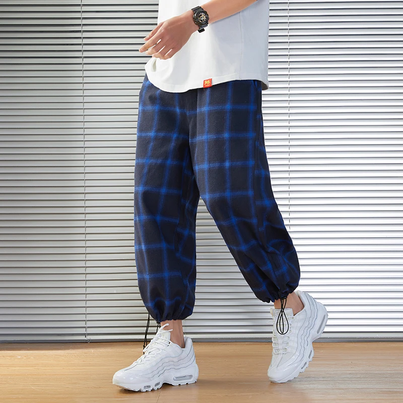 Joggers Plaid Harem Pants Men Loose Casual NEW Fashion Male Streetwear Trousers Cotton Sweatpants Plus Size hip hop