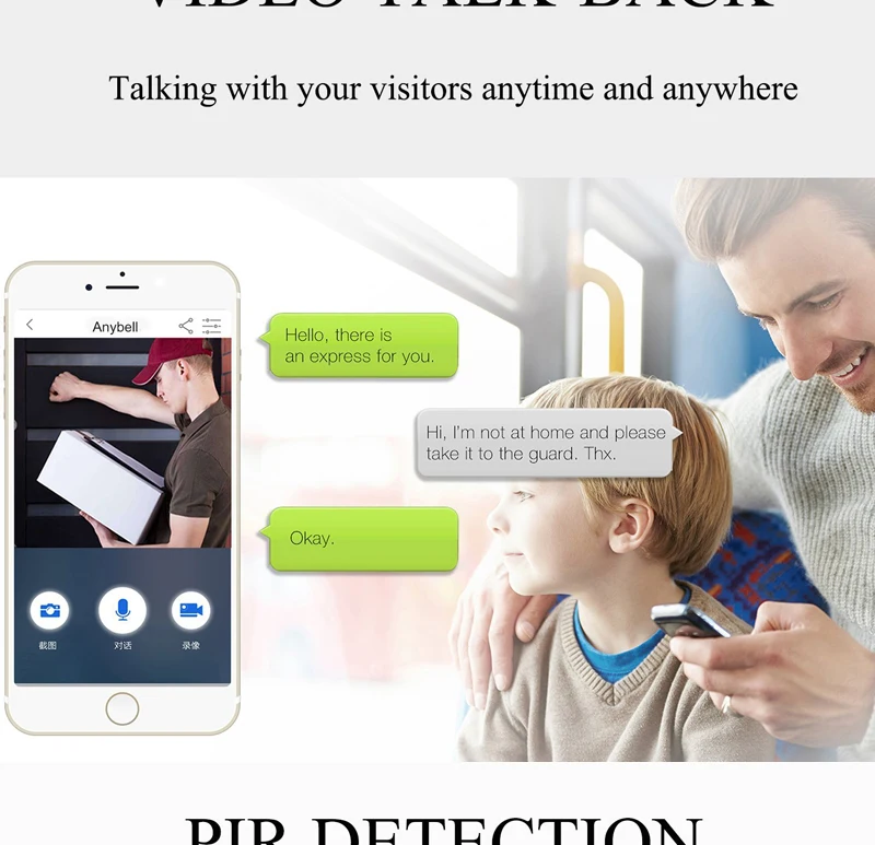 Для домашнего использования гостя дверной звонок WIFI App управление видео-телефон двери дома домофон PIR функция IP68 из водонепроницаемого материала