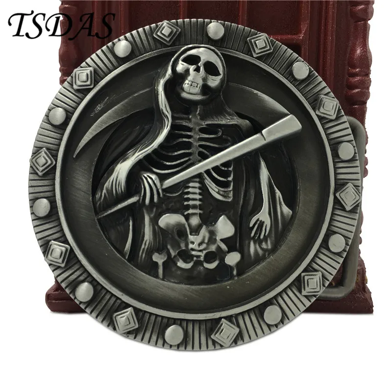 Мужская пряжка для ремня с круглым серебристым металлическим ремнем|belt buckle|skull belt