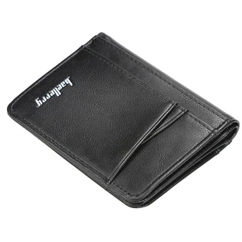 

Slim ID Card Holder Leather Men Vintage Bifold Luxury Short Wallet for Male Business High Capacity Clutch Money Bags Mini Purse