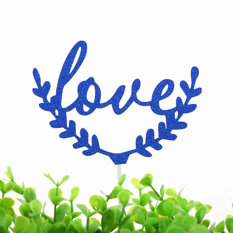 1 штука синего Топпер для торта Love Свадебные флажки на день рождения Обручение