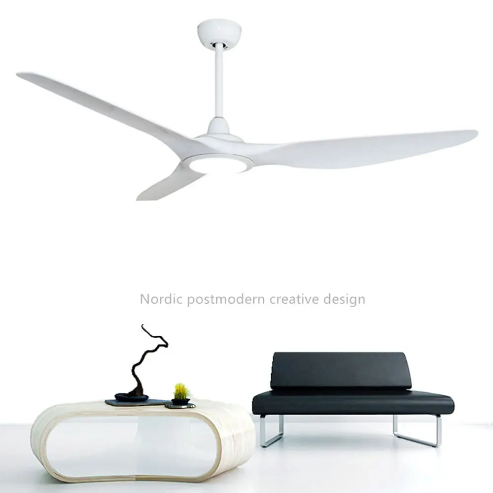 

62 Inch luxury Nordic creative Ceiling Fans 110V/220V American retro remote ceiling fan Ventilador De Techo White fan light