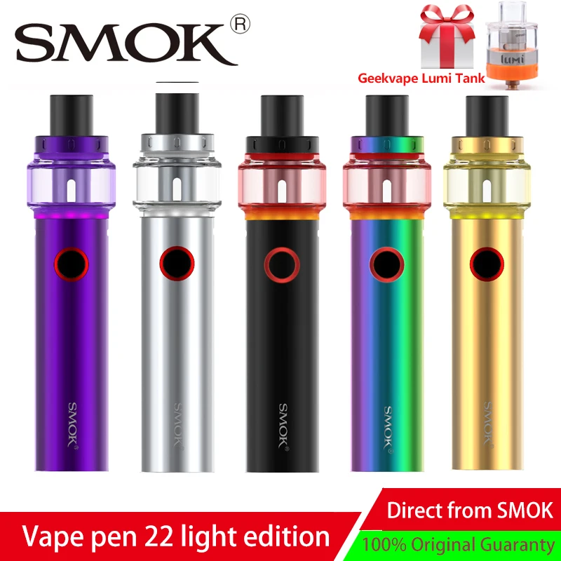 Free gift Smok Vape Pen 22 Light Edition 4ml Atomizer tank & 1650mAh Battery Vape Pen electronic cigarette vs Vape pen 22 Kit