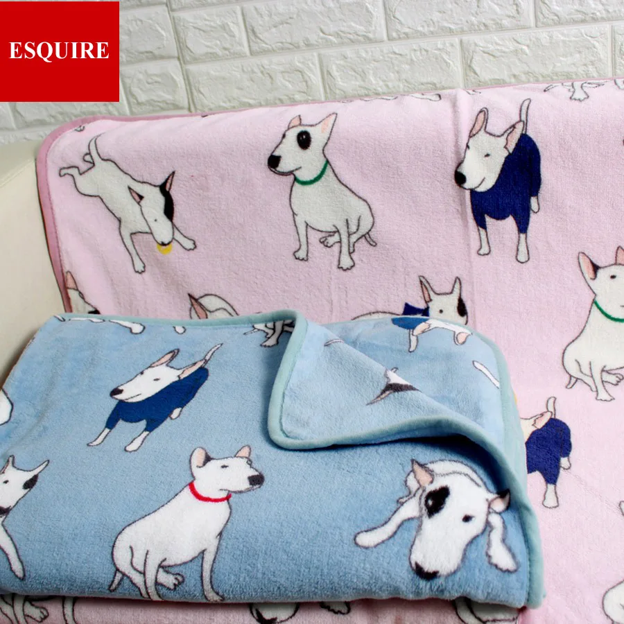 

very soft quality fleece bull terrier dog pattern blanket two size