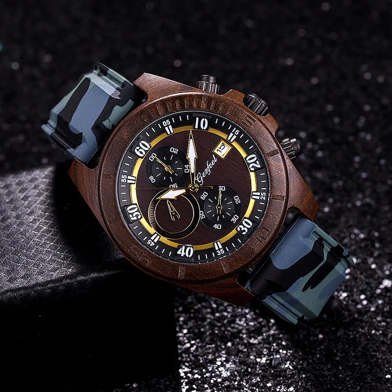 

2019 Watch Factory Direct Selling Men's Hot Style Camouflage Silicone Watches Waterproof Quartz A Undertakes