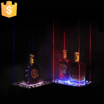 

2018 LED Laser Wine Holder led rechargeable luminous wine rack bottle holder LED Laser Beam Sculpture Board Free Logo DIY 4pcs