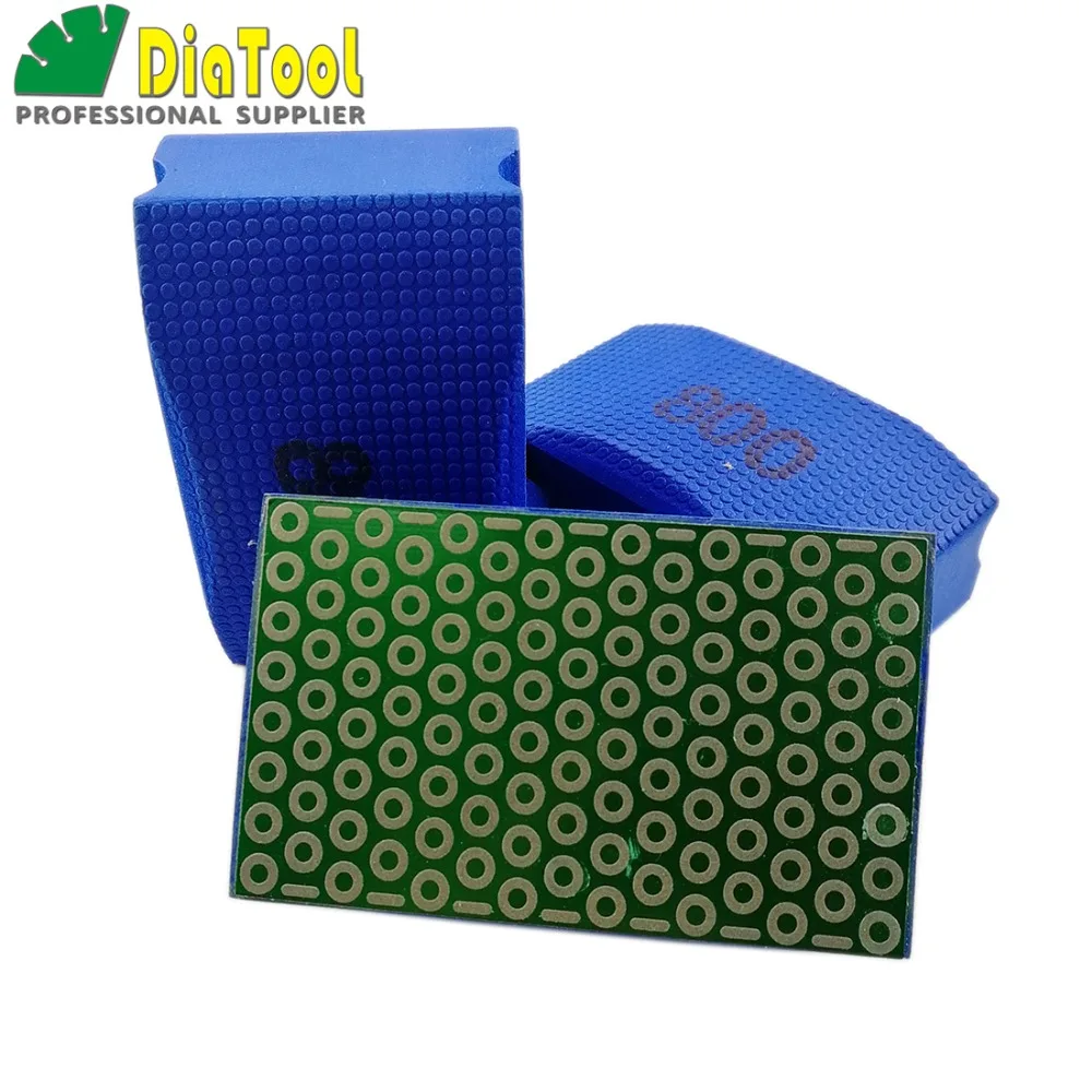 3pcs Electroplated diamond hand polishing pad 90X55MM Hard Foam-backed Hand pad