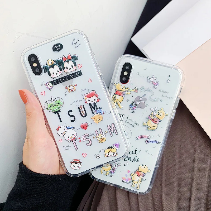 

Doodle Graffiti Scribble Minnie Mickey Mouse Cartoon Clear Soft TPU Cover Case For iPhone XS Max XR X 6 6S 7 8 Plus