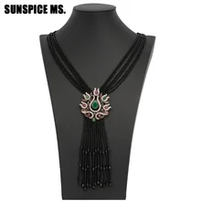 Fatti a mano Lungo Nappe Del Pendente Della Collana Beads Strand Catena Per Le Donne Della Boemia Etnico Pietra Naturale Gioelleria Raffinata E Alla Moda del Regalo 2018 nuovo