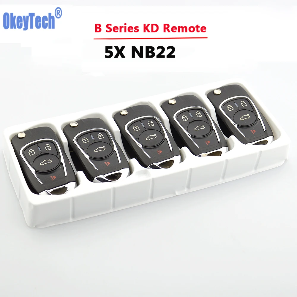 

OkeyTech 5PCS/Lot 4 Button Remote Control NB22 Series Key Universal Multi-functional KD900/KD-X2 Key Programmer NB Series Key
