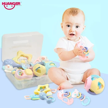 

Huanger 8pcs/set Baby Rattles Hand Shake Bells Ring Bed Musical Mobile Toys For 0-12 Months Newborn Infant Kids Toys