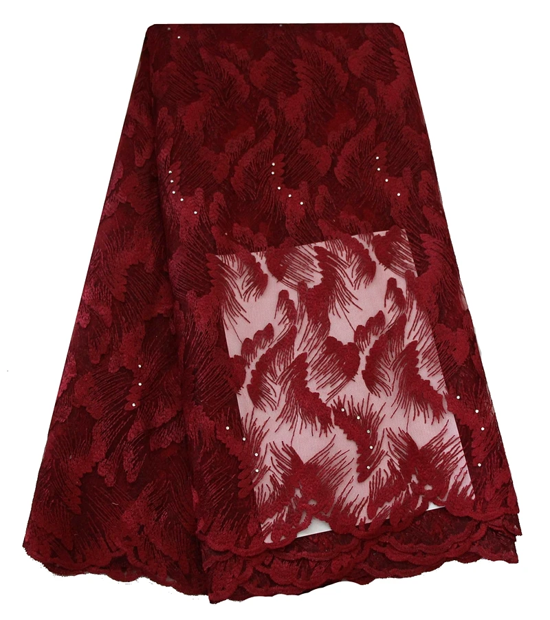 Wine lace fabric