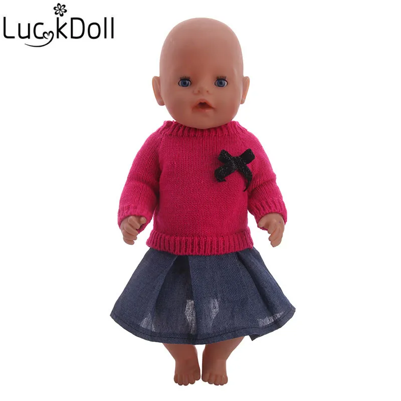 Luckdoll одежда вязаная рубашка 7 шт./стиль подходит для 43 см кукла аксессуары Детский Рождественский подарок для selec n966-n1486